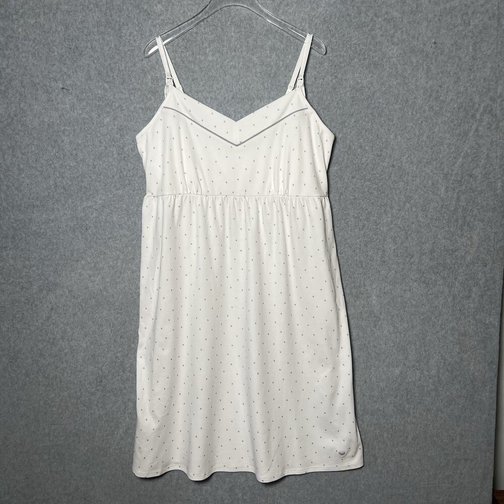 Petite Plume Maternity Nursing Nightgown M Grey Stars Pima Cotton NWT